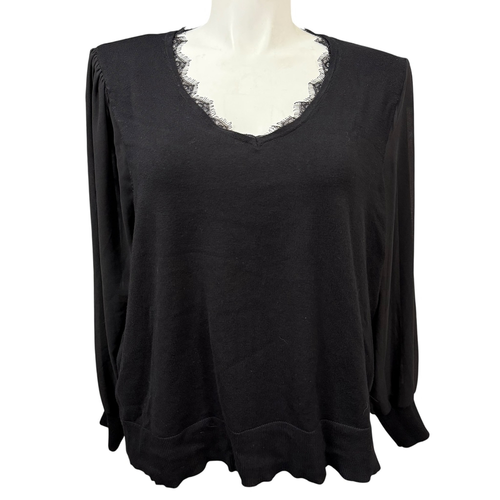 Society 212 Sweater Long Sleeve Black Size 2X
